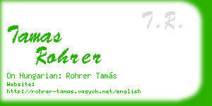 tamas rohrer business card