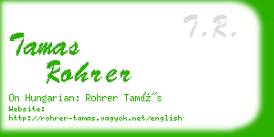 tamas rohrer business card